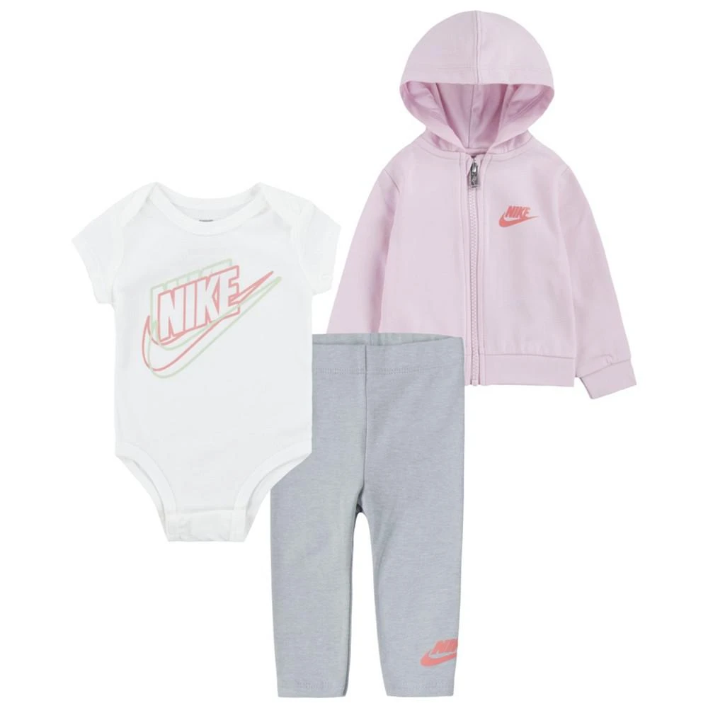 商品NIKE|Baby Girls Dream Chaser Jacket, Bodysuit and Pants, 3 Piece Set,价格¥236,第1张图片