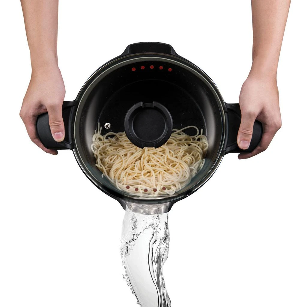 商品MASTERPAN|5 Qt. Stock N' Pasta Pot With Easy Pour Strainer Glass Lid, 9”,价格¥475,第4张图片详细描述