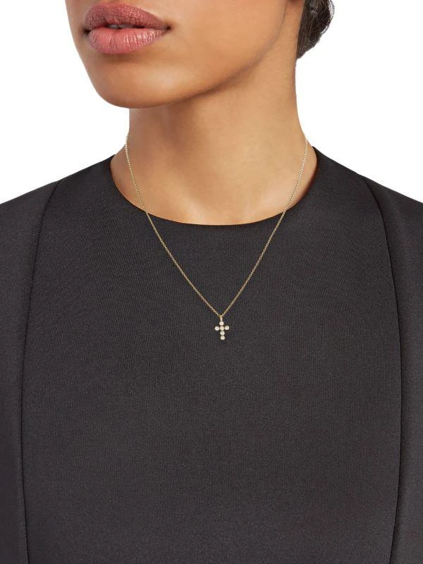 商品Adriana Orsini|18K Goldplated & Cubic Zirconia Cross Pendant Necklace,价格¥169,第2张图片详细描述