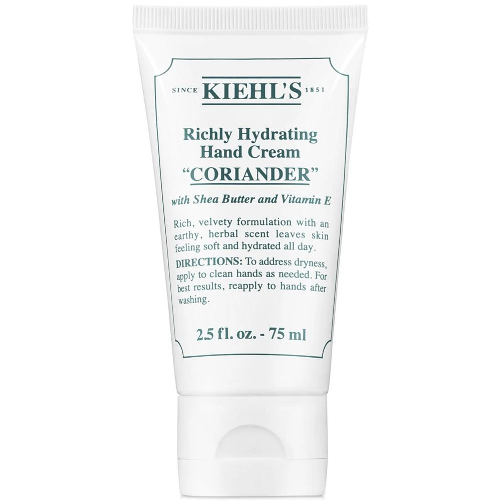 商品Kiehl's|Richly Hydrating Hand Cream - Coriander, 2.5-oz.,价格¥119,第1张图片