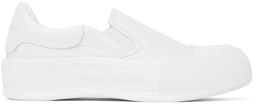 商品Alexander McQueen|White Deck Skate Plimsoll Sneakers,价格¥1101,第1张图片