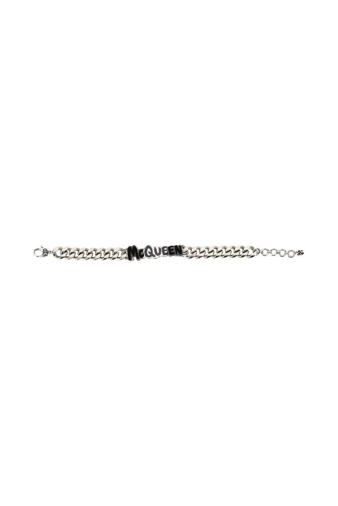 商品Alexander McQueen|Alexander McQueen Graffiti Logo Plaque Chain Bracelet,价格¥2213,第3张图片详细描述