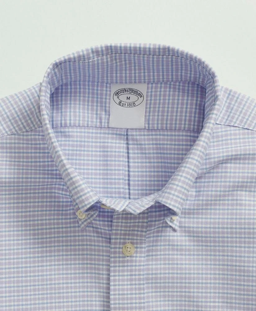 商品Brooks Brothers|Stretch Non-Iron Oxford Button-Down Collar, Mini Check Sport Shirt,价格¥399,第2张图片详细描述