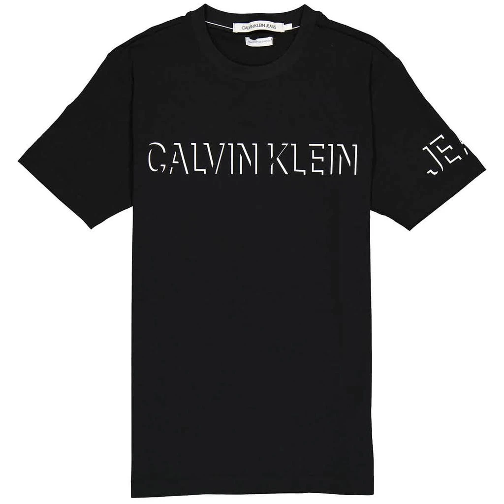 商品Calvin Klein|Calvin Klein Mens Black Shadow Logo Free Fit Stretch Tee, Size Small,价格¥142,第1张图片