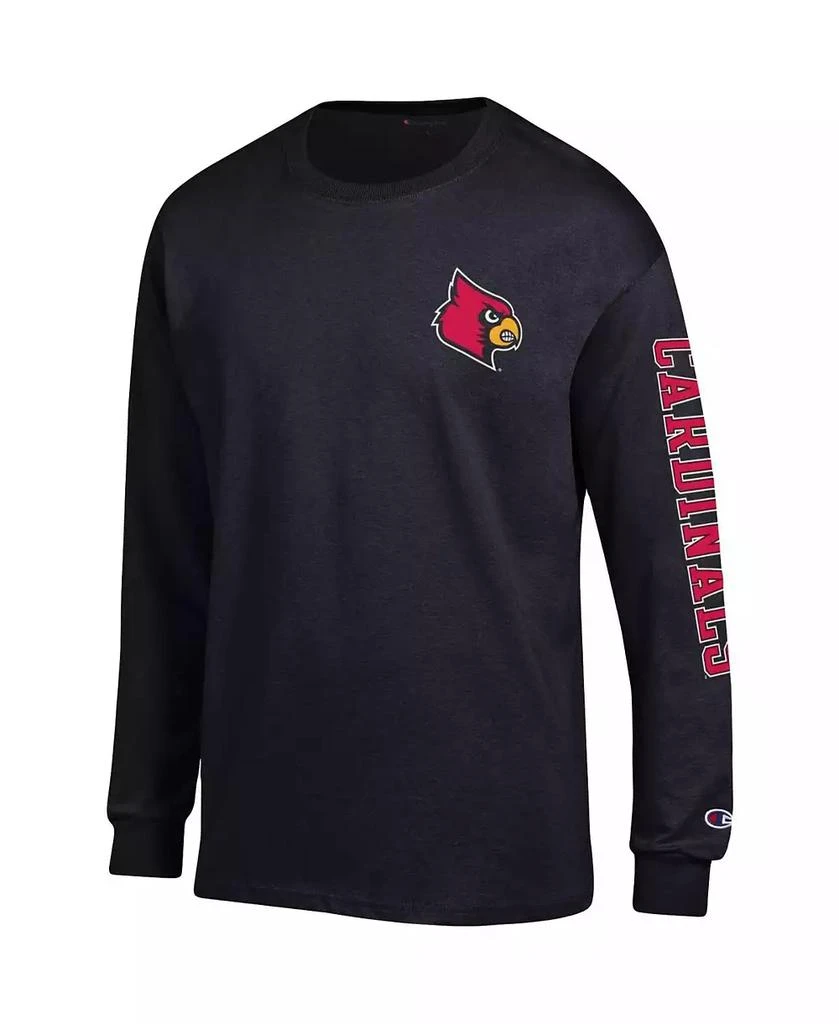 商品CHAMPION|Men's Black Louisville Cardinals Team Stack Long Sleeve T-shirt,价格¥253,第2张图片详细描述