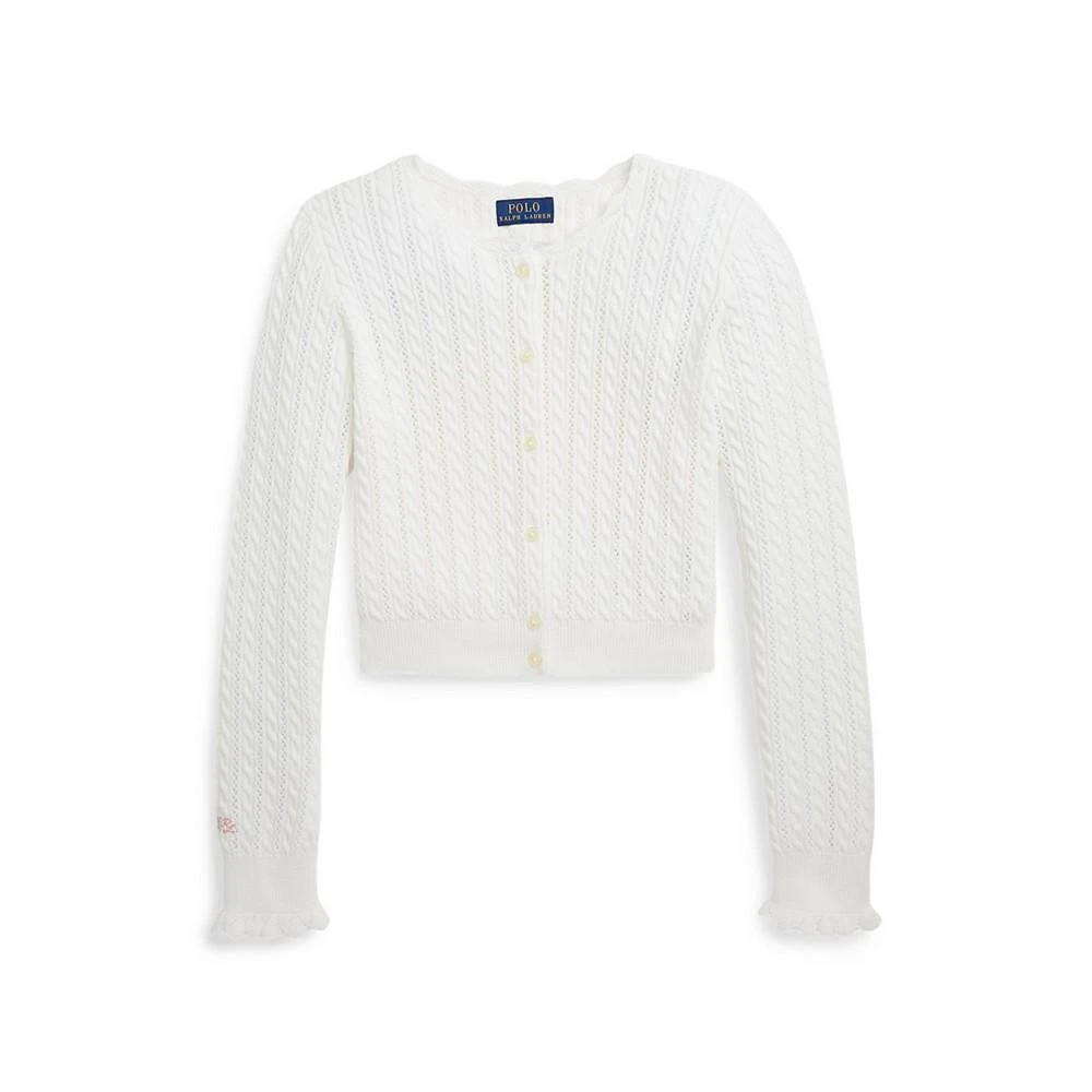 商品Ralph Lauren|Big Girls Pointelle-Knit Cotton Cardigan Sweater,价格¥317,第1张图片