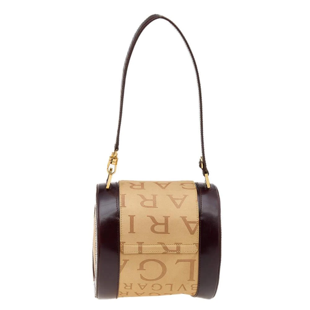 商品[二手商品] BVLGARI|Bvlgari Beige/Brown Canvas And Leather Cylinder Bag,价格¥2823,第4张图片详细描述