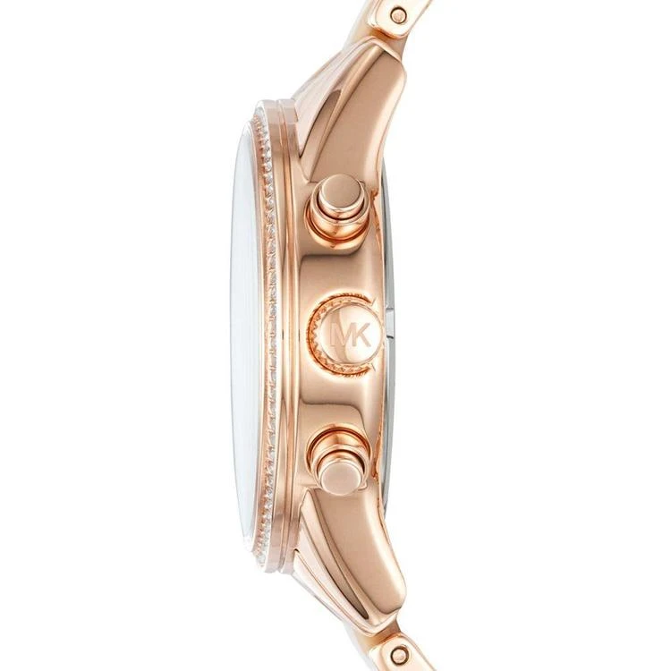 商品Michael Kors|Women's Chronograph Ritz Rose Gold-Tone Stainless Steel and Champagne Acetate Bracelet Watch 37mm MK6493,价格¥1234,第3张图片详细描述