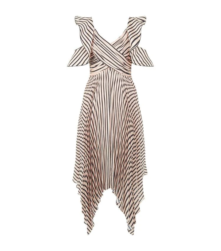 商品Self Portrait|Asymmetric Stripe Midi Dress,价格¥3286,第2张图片详细描述