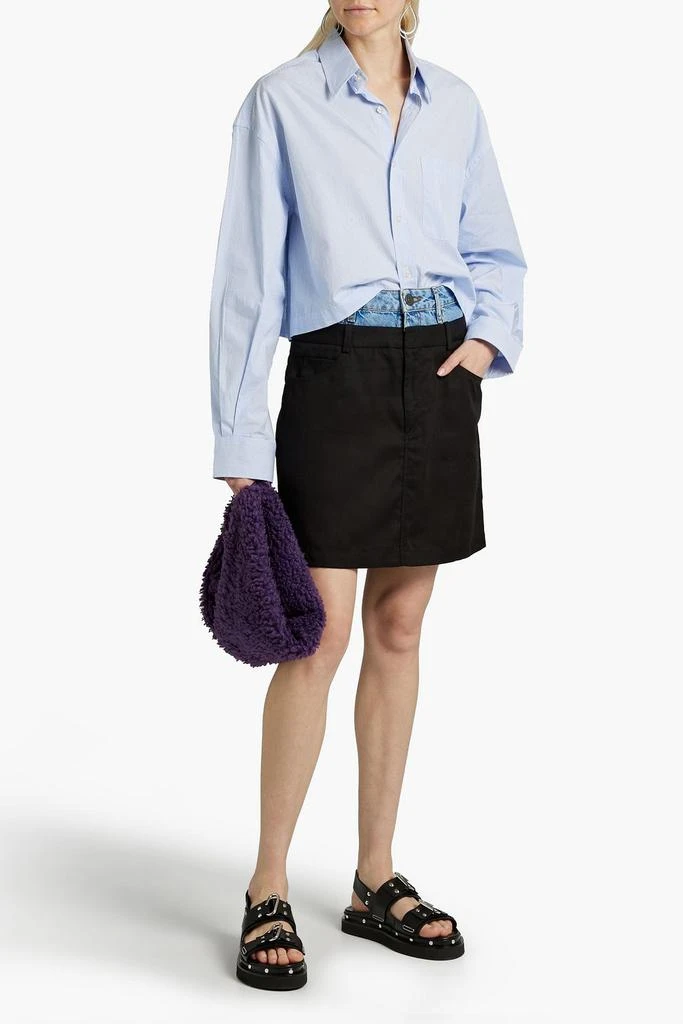 商品Sandro|Twill-paneled denim mini skirt,价格¥600,第2张图片详细描述