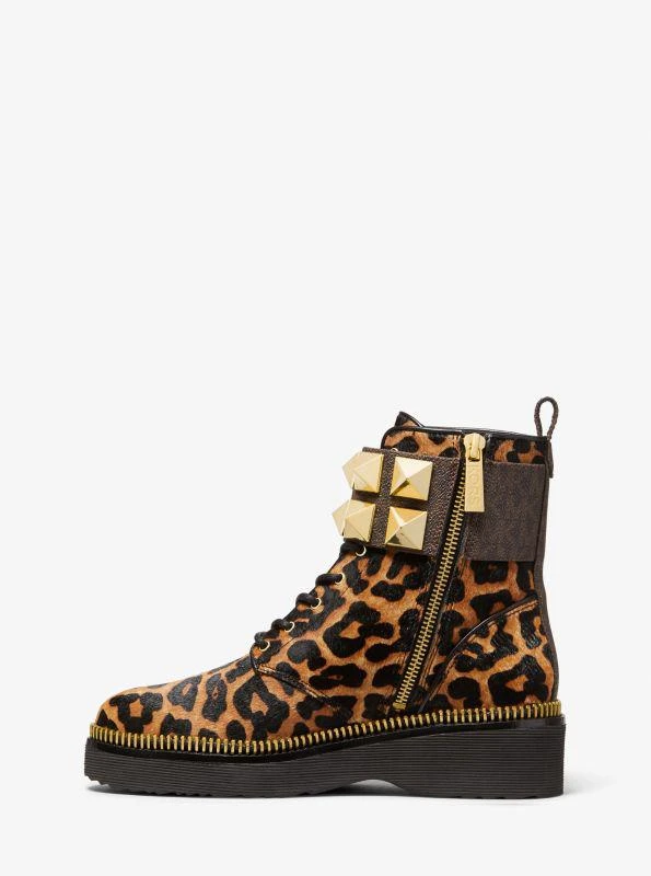 商品Michael Kors|Haskell Studded Printed Calf Hair Combat Boot,价格¥890,第3张图片详细描述