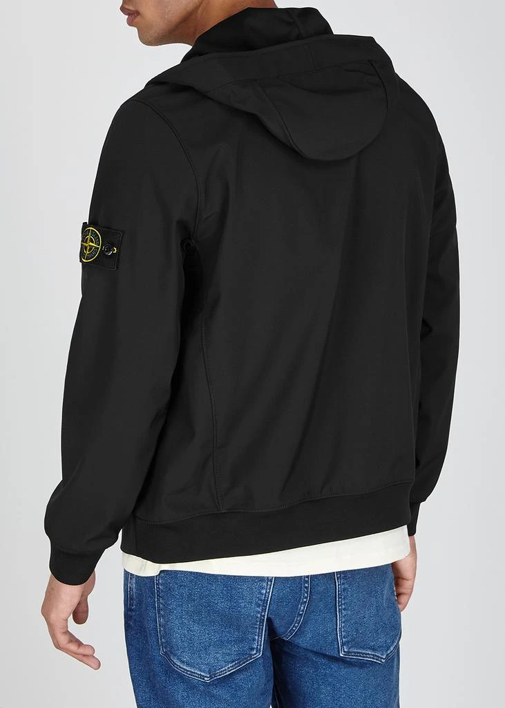 商品Stone Island|Black hooded soft-shell jacket 连帽外套,价格¥3540,第3张图片详细描述