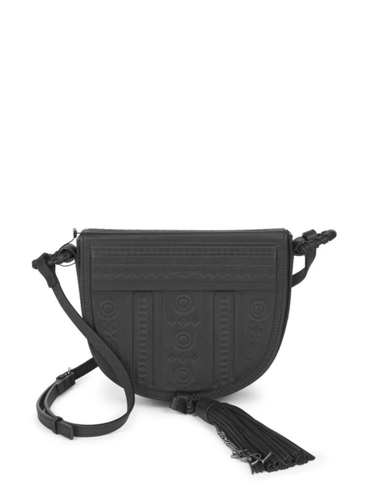 商品Yves Saint Laurent|Embossed Leather Half Moon Shoulder Bag With Tassle,价格¥16694,第1张图片