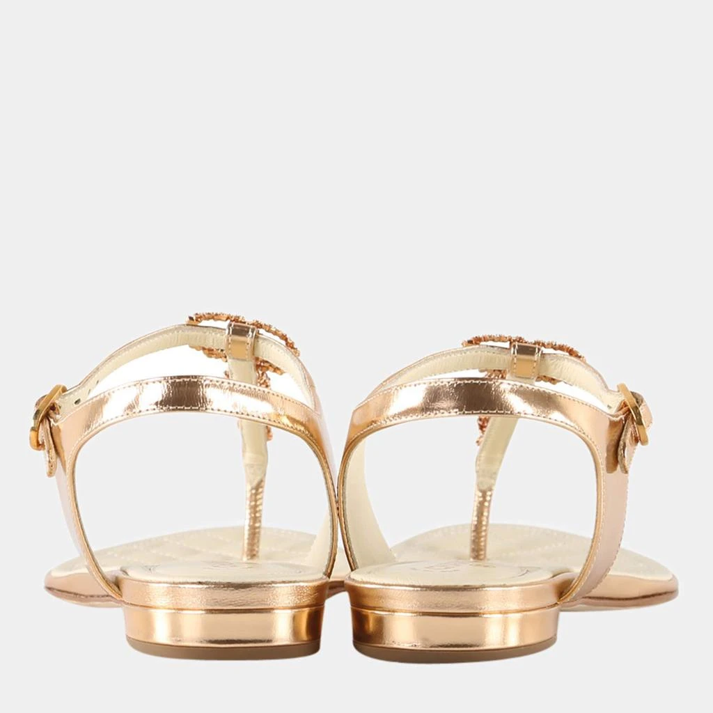 商品[二手商品] Chanel|Chanel Gold Leather Chain And Crystals CC Thong Sandals,价格¥7921,第4张图片详细描述