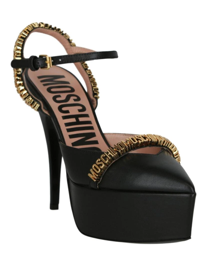 商品Moschino|Moschino Logo Lettering Ankle Strap Pumps,价格¥3456,第2张图片详细描述