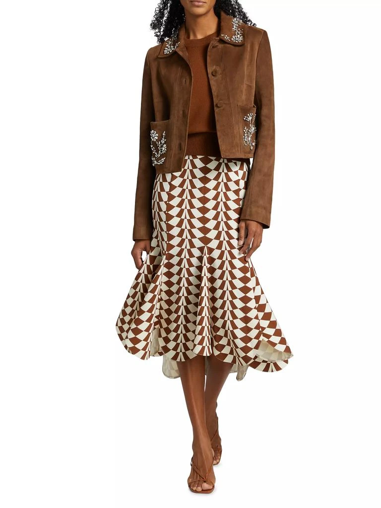 商品Oscar de la Renta|Crystal Embroidered Suede Jacket,价格¥48403,第2张图片详细描述