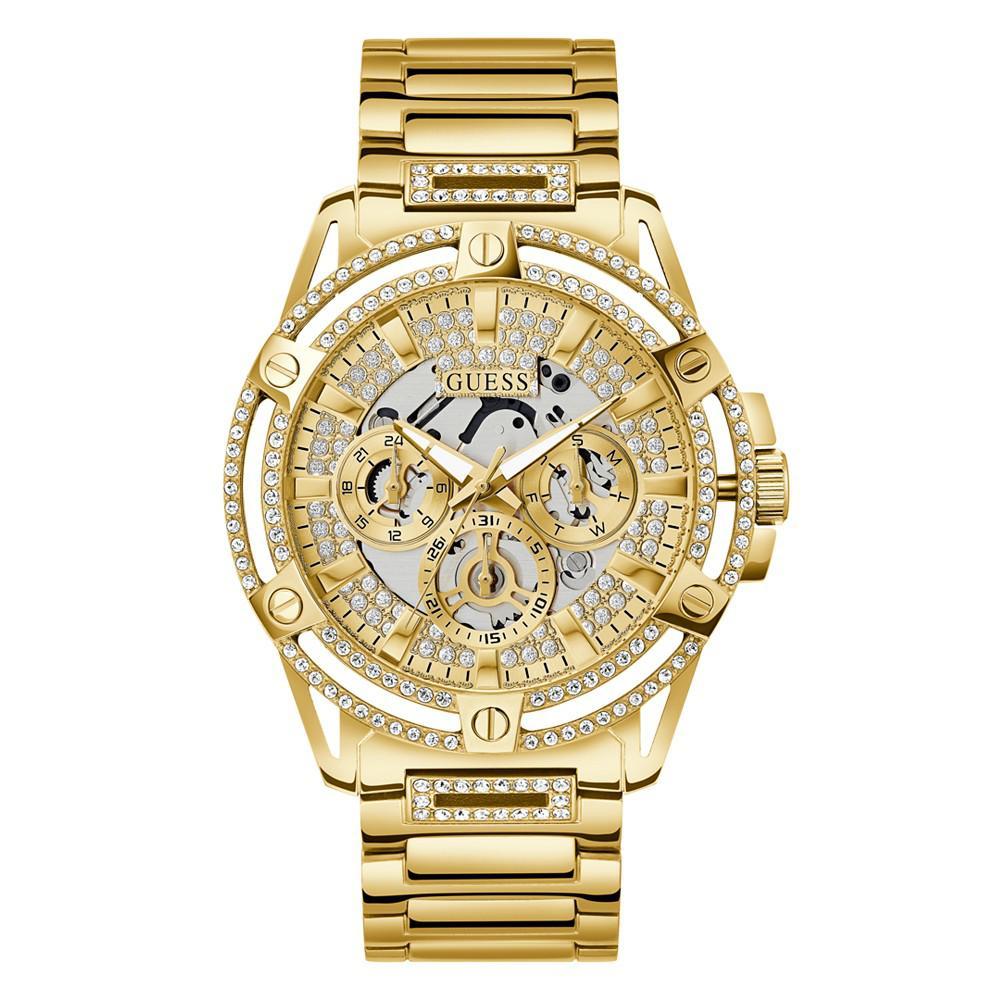 商品GUESS|Men's Gold-Tone Stainless Steel Bracelet Watch 48mm,价格¥1614,第1张图片