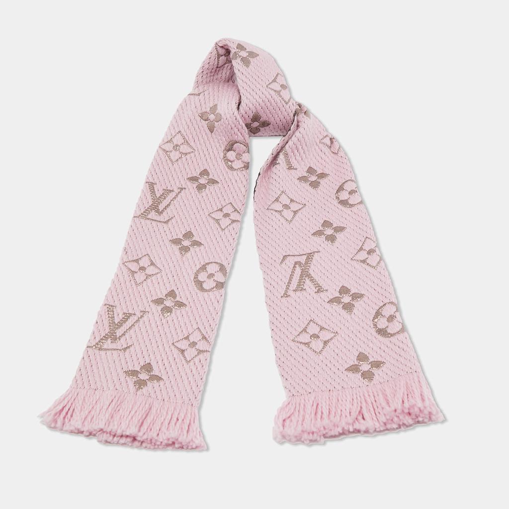 Louis Vuitton Pink Logomania Shine Wool Scarf商品第2张图片规格展示