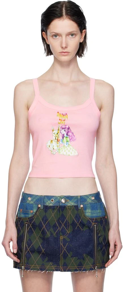 商品Anna Sui|Pink Graphic Tank Top,价格¥584,第1张图片