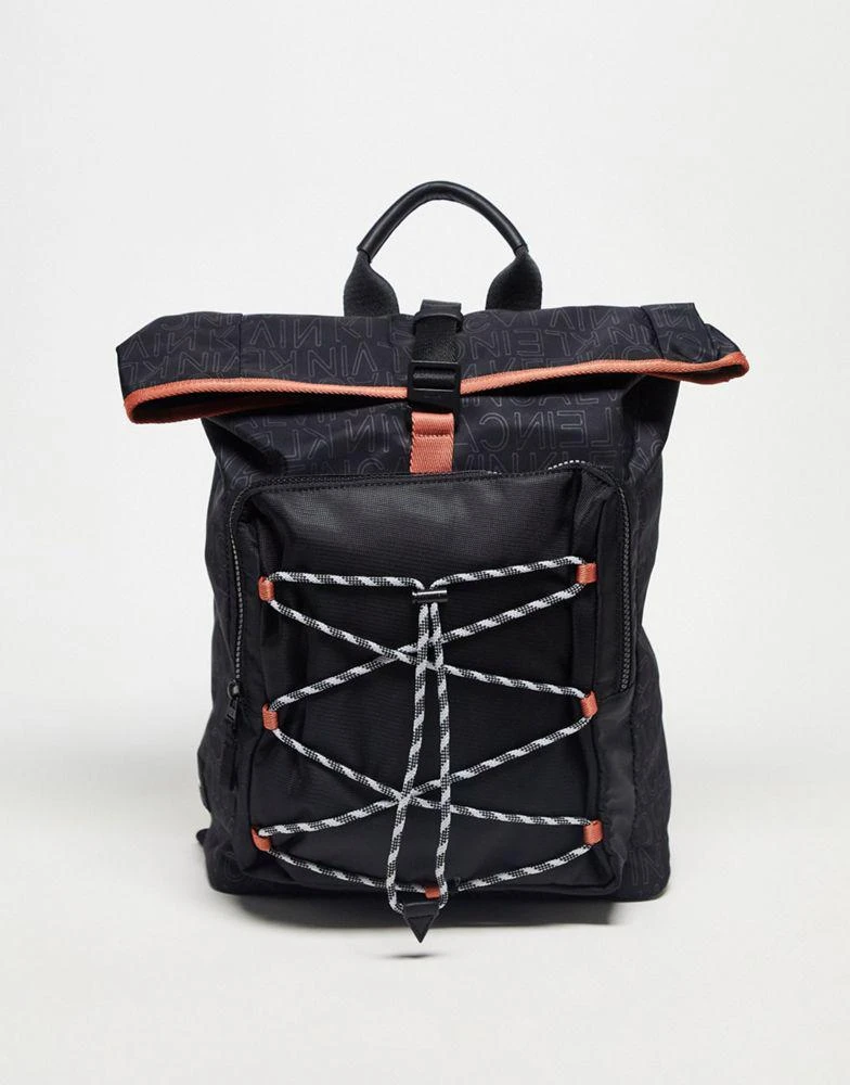 商品Calvin Klein|Calvin Klein hike roll top backpack in black,价格¥646,第1张图片