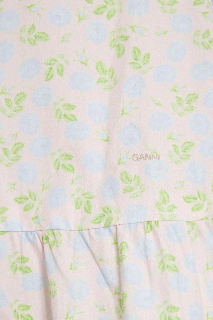 商品Ganni|Tiered floral-print cotton-poplin midi dress,价格¥612,第4张图片详细描述