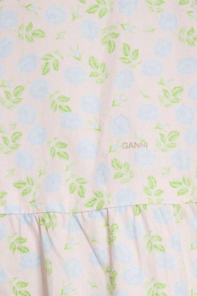 商品Ganni|Tiered floral-print cotton-poplin midi dress,价格¥745,第4张图片详细描述