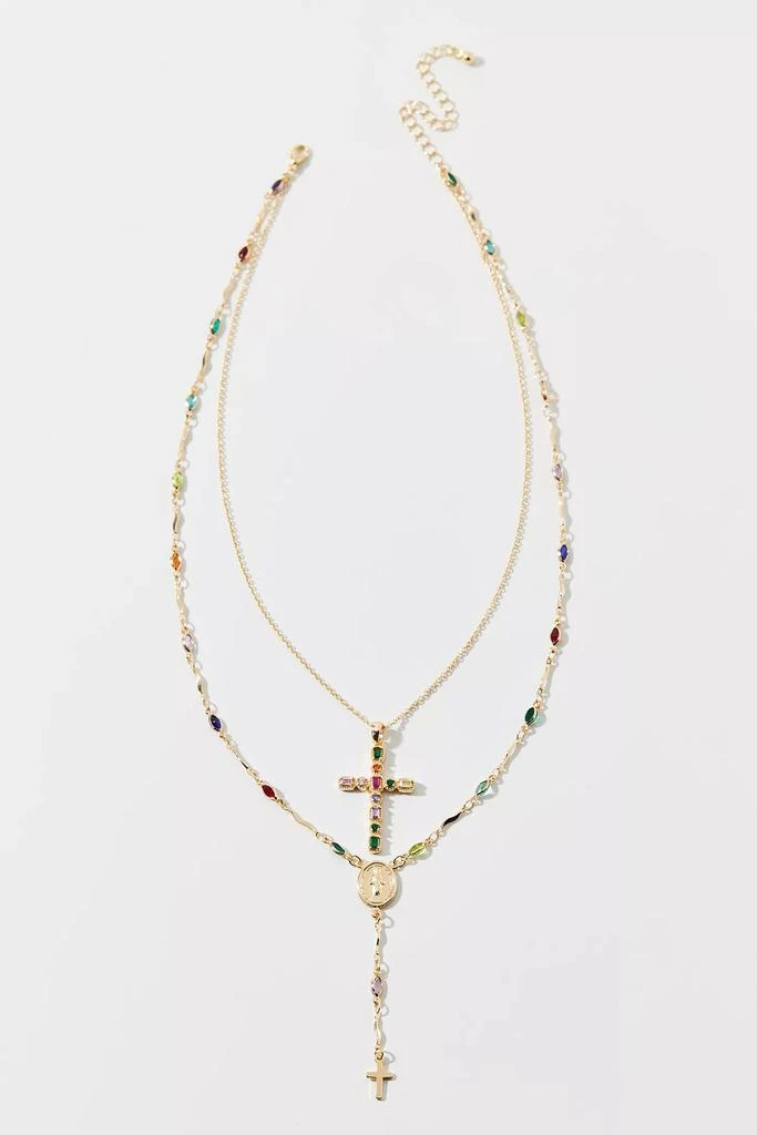 商品Urban Outfitters|Blair Cross Layered Necklace,价格¥150,第2张图片详细描述