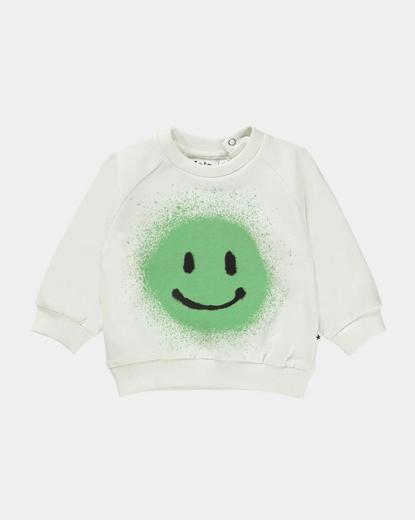 商品MOLO|Boy's Disc Happy Face Sweatshirt, Size 6M-3,价格¥426,第1张图片