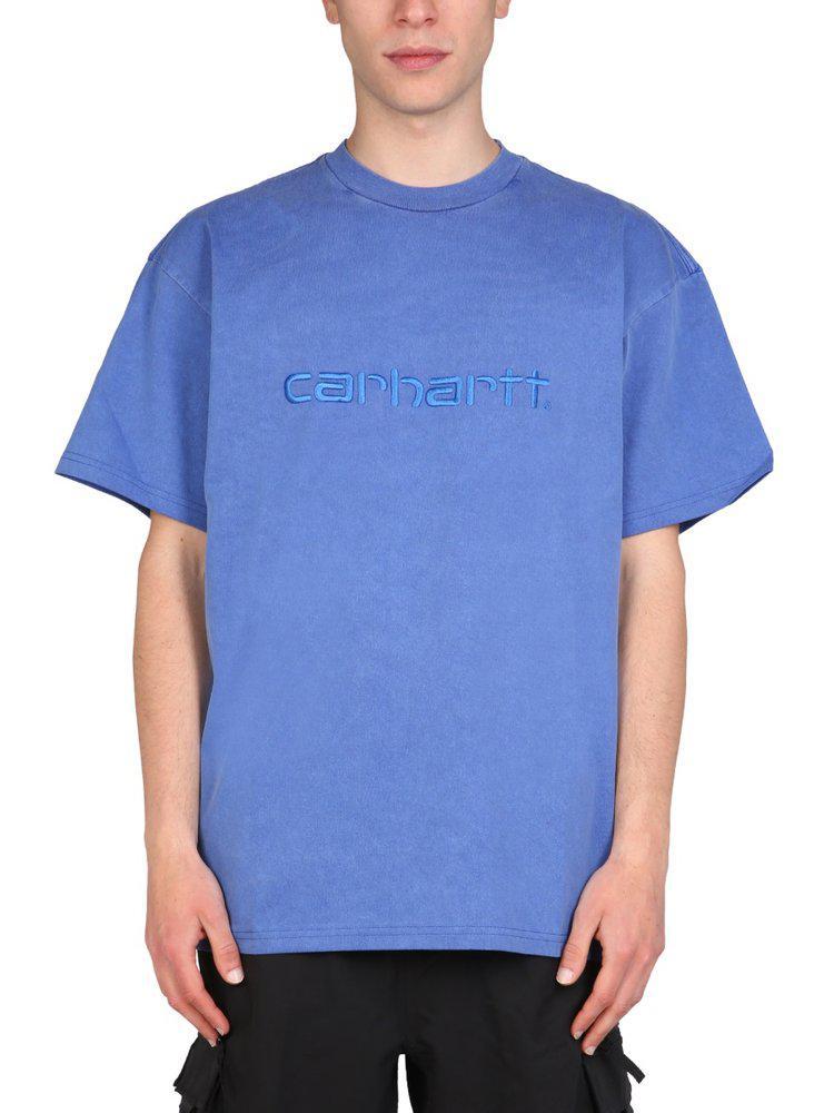 商品Carhartt|Carhartt WIP Logo Embroidered Crewneck T-Shirt,价格¥233,第1张图片