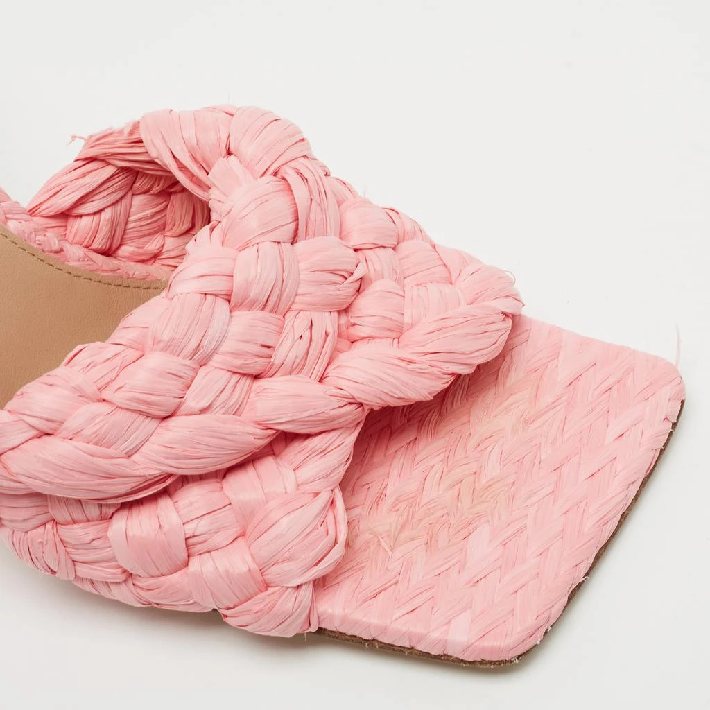 Bottega Veneta Pink Woven Raffia Slide Sandals Size 38.5 商品