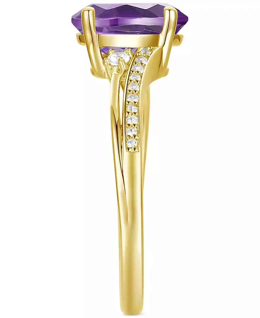 商品Macy's|Amethyst (1-1/2 ct. t.w.) & Lab-Grown White Sapphire (1/8 ct. t.w.) Swirl Ring in 14k Gold-Plated Sterling Silver (Also in Additional Gemstones),价格¥1300,第4张图片详细描述