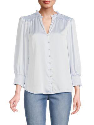 Karl Lagerfeld Paris | Ruffle Smocked Trim Shirt 168.48元 商品图片