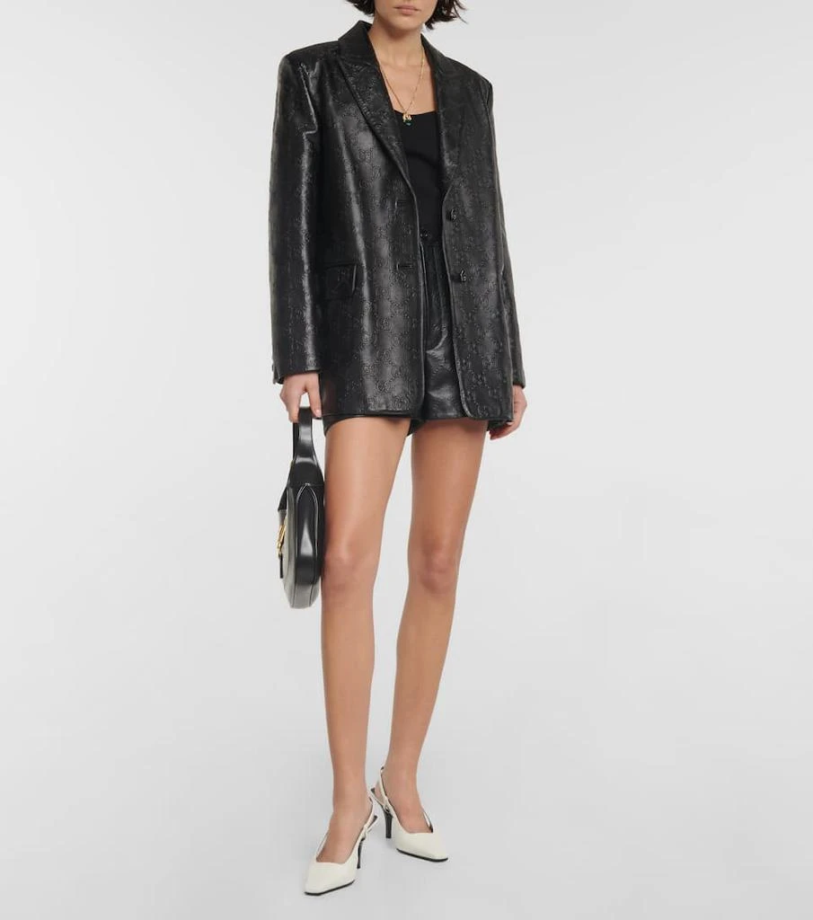商品Gucci|GG Supreme leather blazer,价格¥32744,第2张图片详细描述