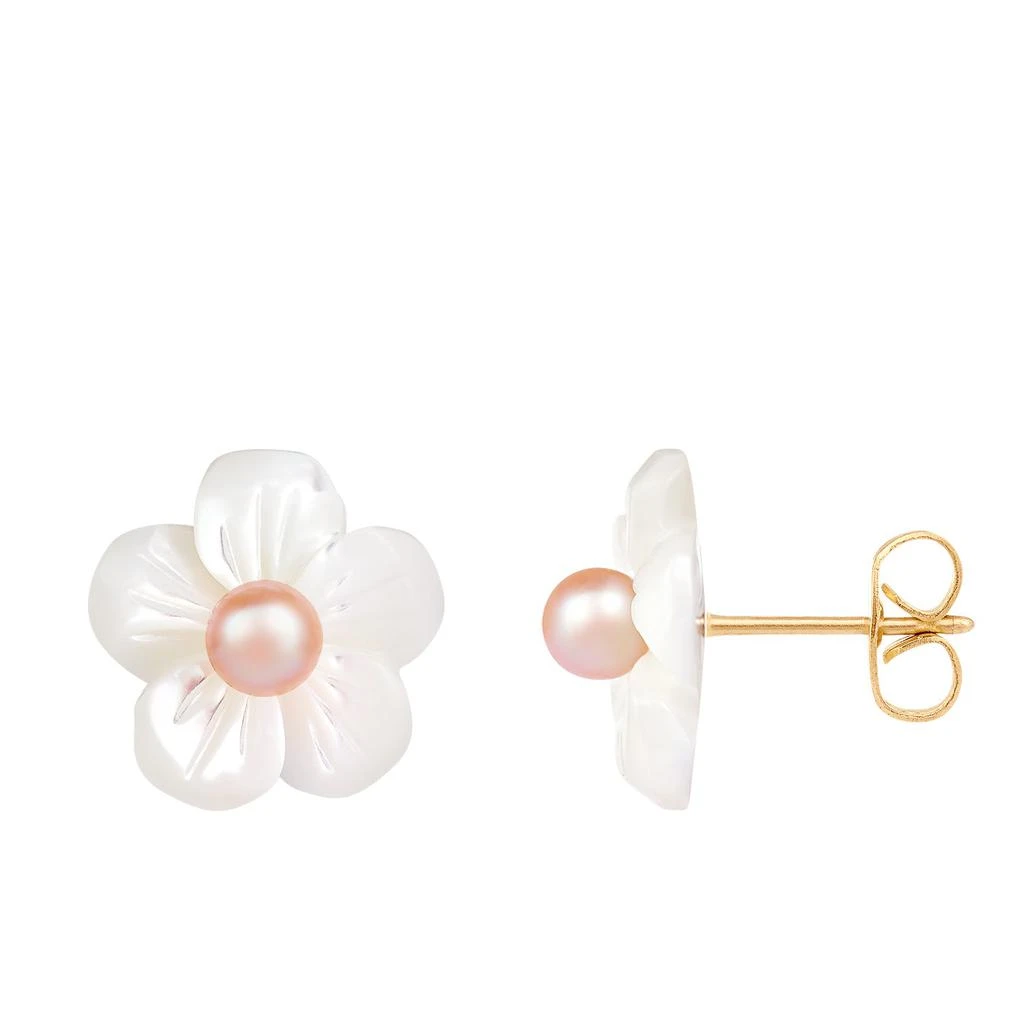 14k Yellow Gold 3-4mm Pearl Earrings 商品