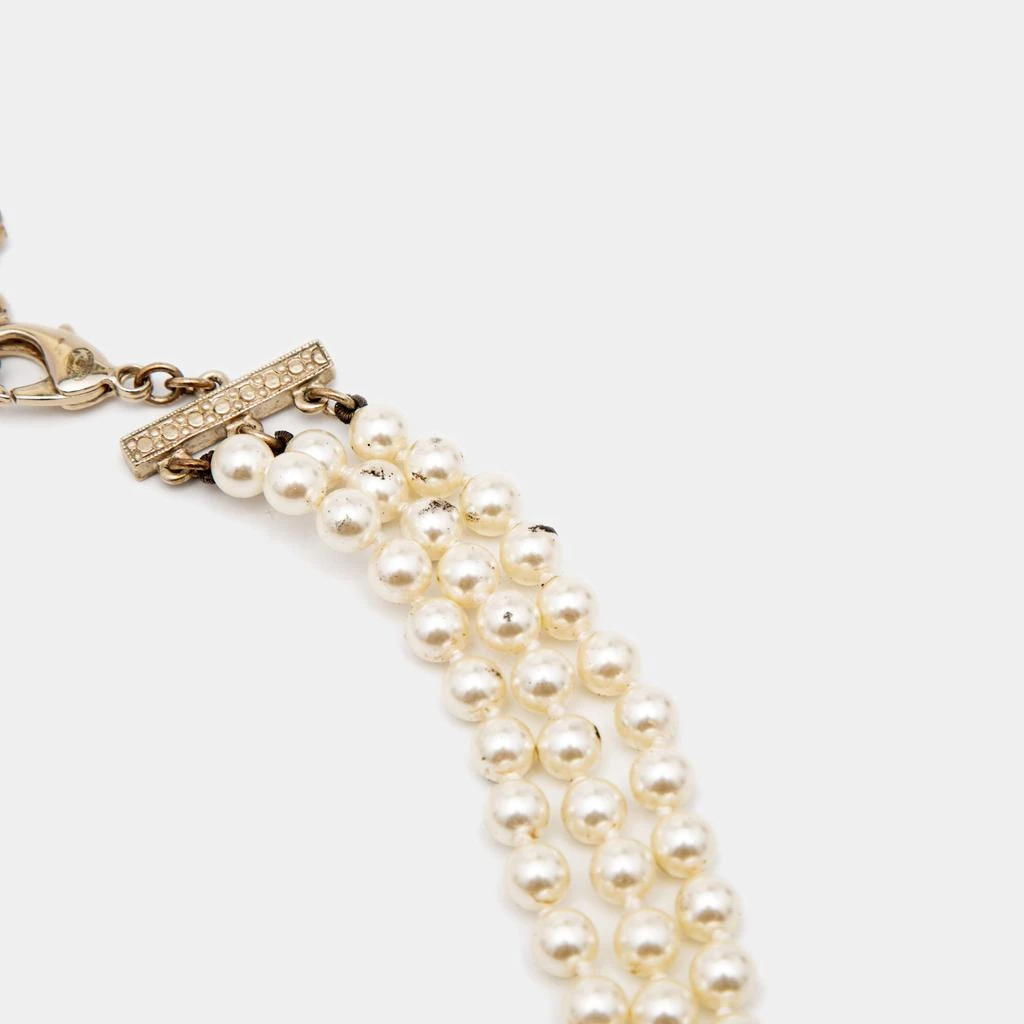 商品[二手商品] Chanel|Chanel CC Faux Pearl Gold Tone Necklace,价格¥9306,第5张图片详细描述