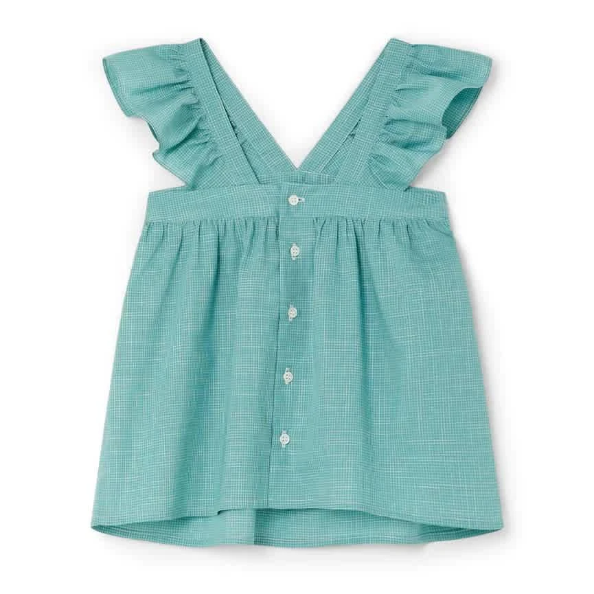 商品Bonpoint|Bonpoint Emeraude Ruffle-Trim Smock Top, Size 6Y,价格¥822,第2张图片详细描述