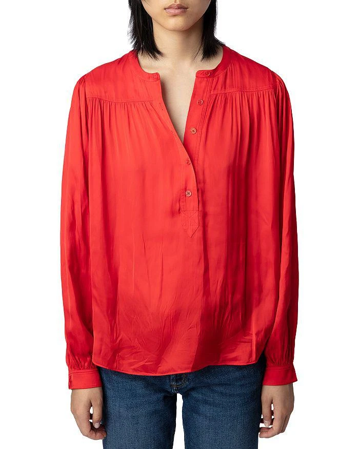 商品Zadig&Voltaire|Tigy Satin Blouse,价格¥1495,第1张图片