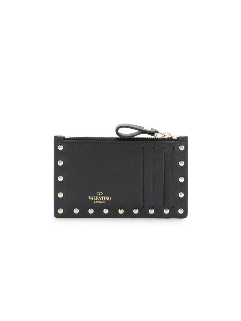 商品Valentino|VALENTINO GARAVANI - Rockstud Leather Zipped Card Case,价格¥2946,第1张图片