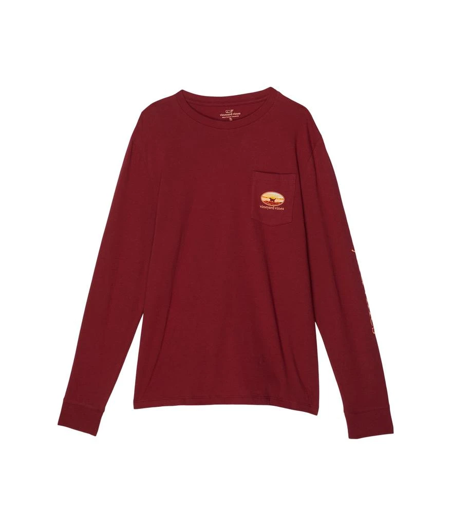 商品Vineyard Vines|Long Sleeve Sunset Dog Pocket T-Shirt (Toddler/Little Kids/Big Kids),价格¥261,第1张图片