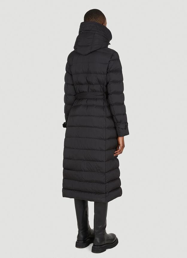 Double Breasted Quilted Coat in Black商品第4张图片规格展示