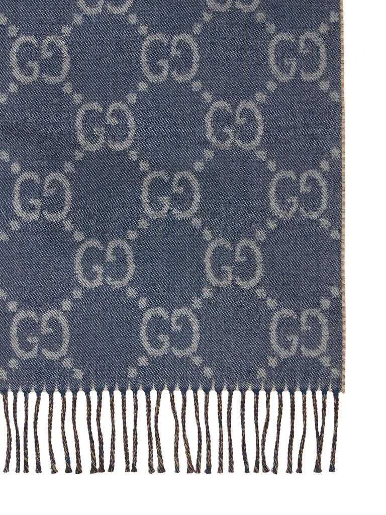 商品Gucci|Gg Jacquard Wool Knit Scarf W/tassels,价格¥3678,第2张图片详细描述