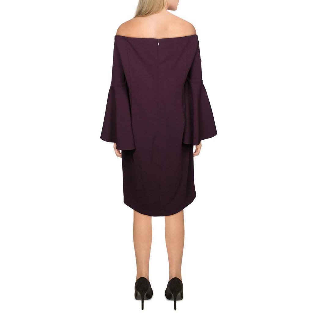 商品Calvin Klein|Plus Womens Off-The-Shoulder Daytime Sheath Dress,价格¥187,第4张图片详细描述