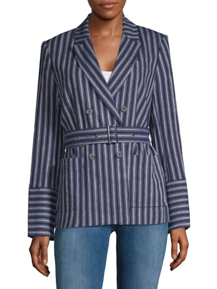 商品Laundry by Shelli Segal|Stripe Double-Breasted Blazer,价格¥439,第1张图片