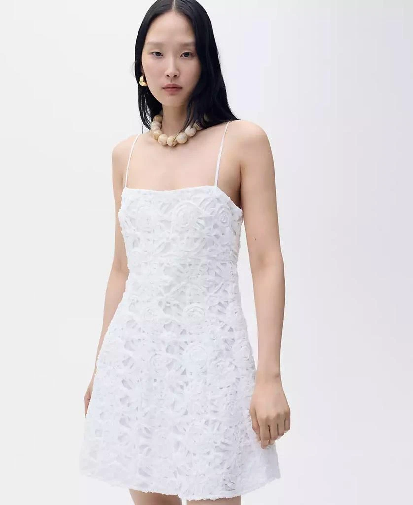 商品Mango|Women's Short Floral Texture Dress,价格¥667,第1张图片