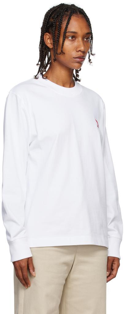 商品AMI|White Ami de Cœur Long Sleeve T-Shirt,价格¥592,第4张图片详细描述