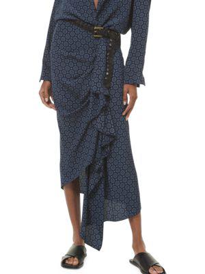 Printed Sarong Silk Skirt商品第1张图片规格展示