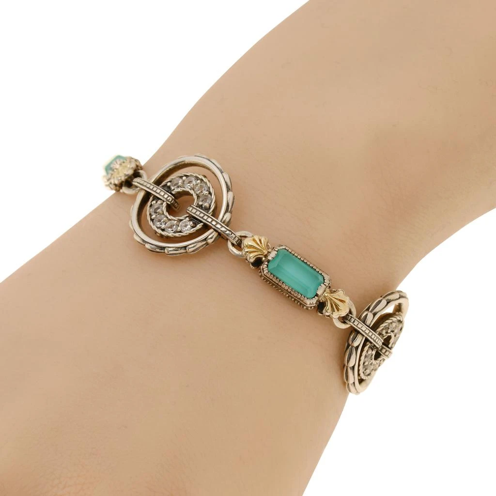 商品Konstantino|Konstantino Sterling Silver And 18K Yellow Gold, Chalcedony And White Topaz Doublet Link Bracelet,价格¥2694,第2张图片详细描述