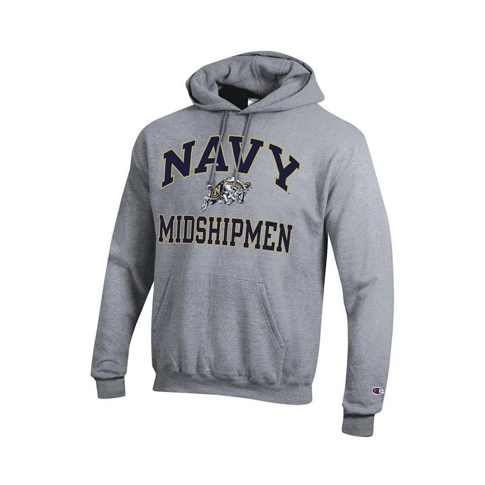 商品CHAMPION|Men's Heather Gray Navy Midshipmen High Motor Pullover Hoodie,价格¥441,第2张图片详细描述