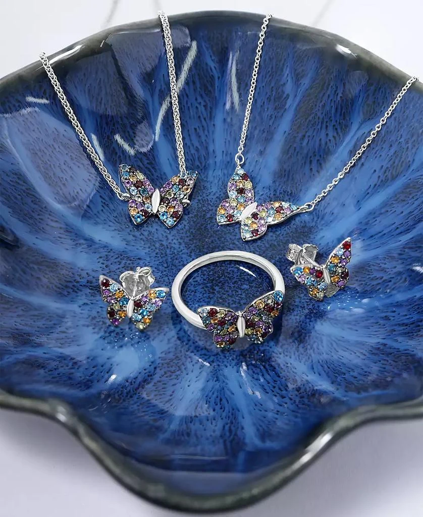 商品Macy's|Multi-Gemstone Butterfly Bolo Bracelet (7/8 ct. t.w.) in Sterling Silver,价格¥2287,第5张图片详细描述