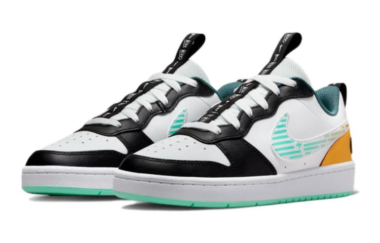 商品[国内直发] NIKE|Court Borough 2 SE 皮革 休闲 防滑耐磨轻便减震 低帮 儿童板鞋 白绿 男女同款,价格¥350,第5张图片详细描述